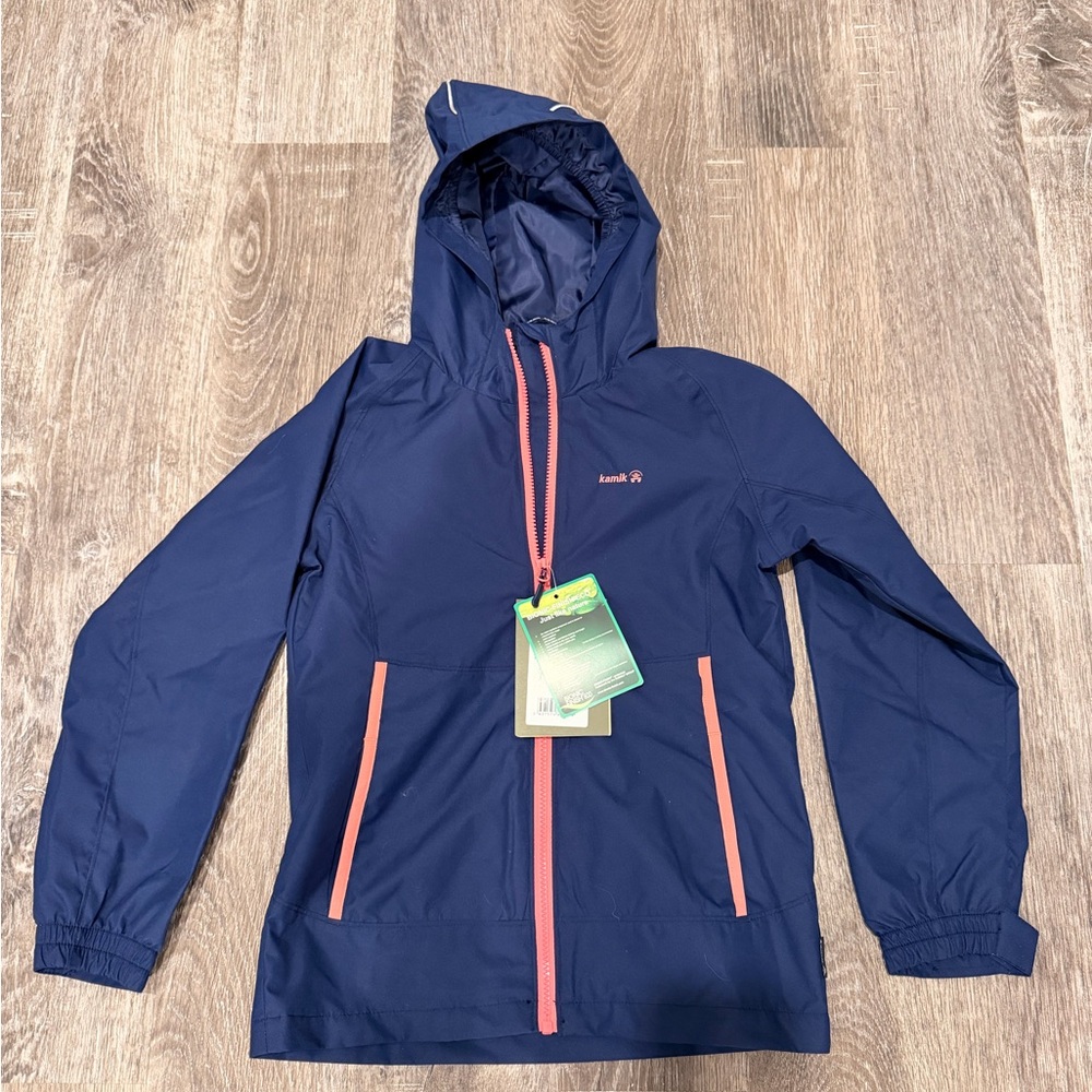 Kamik Navy and Pink Kids Raincoat